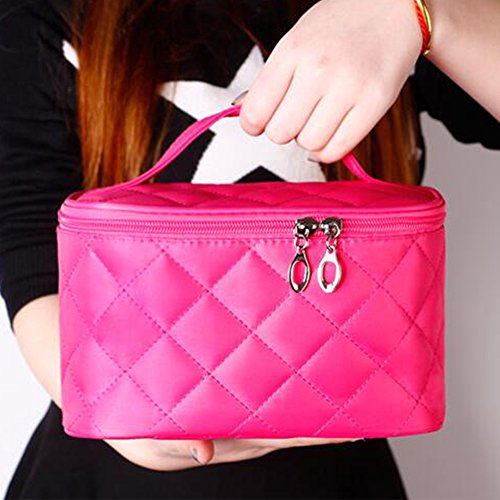 Dame Make-up Kulturbeutel Organizer Kosmetiktasche Beutel Dusch-Tasche für Reisen Tasche Koffer Große Kapazität Tragbare Toilette Reisetasche mit Griff und Spiegel - 3