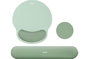 Sushret Mauspad & Tastatur Handballenauflage, 3-in-1 Ergonomisches Gel Memory Foam Mauspad mit Handgelenkstütze, Gaming Mauspad Armauflage für Computer Büro Schreibtisch Zubehör,Grün