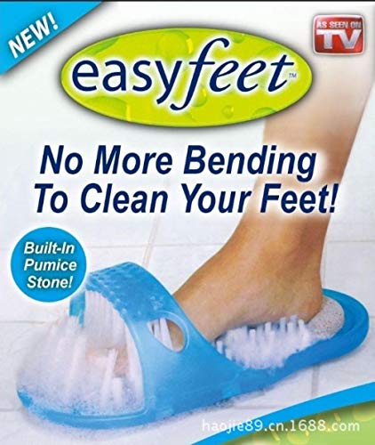 Preisvergleich Produktbild Mode Fußmassagegerät Pantoffel Waschbürste Bad Waschen abgestorbene Haut Reinigungsbürste (Farbe: Blau) Bad Dusche Fußmassage Sauger Hausschuhe