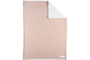 NOUKIE'S - Couverture Plaid pour bébé en Tricot sherpa 75x100 CM -100% Coton Bio, Douce, chaude, moelleux, agréable, confort - Idée Cadeau - Pour siège auto, poussette, Berceau, canapé, lit, parc