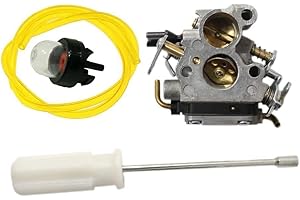 HURI Carburateur & Tournevis de Réglage & Pompe d'Amorçage pour Tronçonneuse Husqvarna 235 235E 236 236E 240 240E 545-072601 545-008030 Jonsered CS2234 CS2238