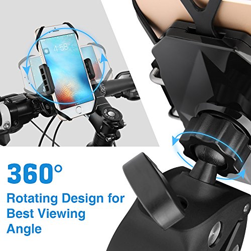 Universale Compatibile Ruotabile a 360Â°Porta Cellulare Bici Supporto Telefono Bicicletta Moto MTB Cinturino in Gomma Smartphone iPhone Samsung Accessori Ciclismo Viaggio Sport Invernali Siroflo
