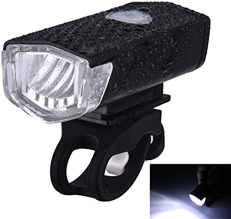 SOOJET BFR-09 USB Rechargeable LED Bike Front Light - IPX6 Waterproof - Mini Smart and High Quality - 300 Lumens - 4 Light Modes - 1 USB Cable