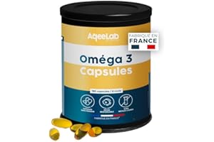 Omega 3 Epax 1000 mg • Ultra concentrés : 780 mg EPA + DHA • 180 capsules 100% poisson • 1 mois • TOTOX très bas • Pêche responsable • Fabriquée en France • Marque écoresponsable • AqeeLab Nutrition