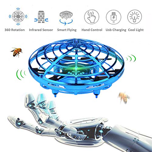 WALLE Drones for Kids Boys Flying Toys Mini Hand Drones Toy with LED Lights for Boy Girl 5 6 7 8 9(Blue)