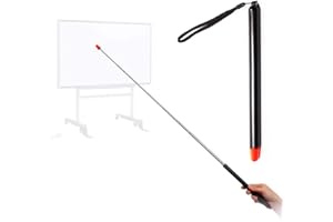 DAITET Telescopic Teachers Pointer,Teaching Pointer Stick for Classroom,Metal Hand Retractable Pointer Extended Length 47.2 Inch, Handheld Presenter Whiteboard Pointer (Black)