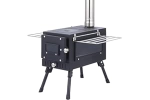 RAINBOW_ROAD Stufa per tenda da campeggio, stufa a legna per tenda grande con 6 canne fumarie, stufa a legna per esterno per campeggio, escursionismo, viaggio, picnic