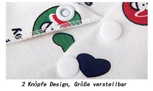 Norcci 12er Baby Kinder Cartoon Baumwolle Dreieckstuch Lätzchen Babylätzchen Halstuch Mit Druckknöpfen Multifunctional - 5