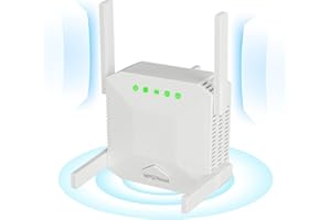 MELEDA WiFi Extender Booster,300Mbps WiFi Booster, 4 Antennas WiFi Extender 2.4GHz & 5GHz Dual Band WiFi Repeater for Home, Ethernet Port Works with Any Wi-Fi Router, Easy setup