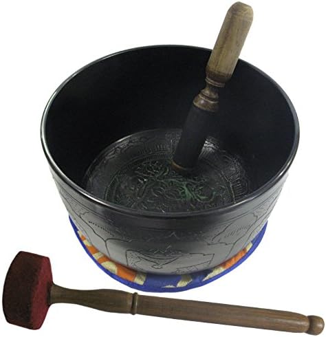 Bronze Cleaning Tibetan Singing Bowl Engraved Accessories Approx. 2 kg | Set of 3 # 70013