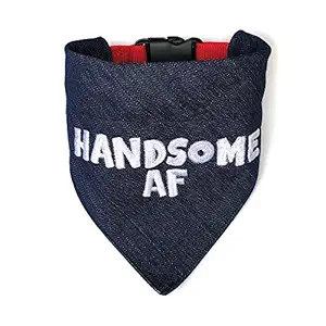 That Dog In Tuxedo Handsome AF Dog Bandana with Adjustable/Removable Nylon Dog Collar (Size S)