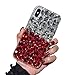 Produktbild Luxus Glitzer Hülle für Galaxy J5 2016, Misstars 3D Bling Diamant Handyhülle Transparent Hart PC Rückschale mit Silikon TPU Rahmen Schutzhülle für Samsung Galaxy J5 2016 (J510), Silber+Rot