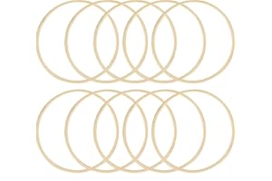 MOTTDAM Lot de 10 cerceaux Attrape-rêves en Bambou,Cercle en Bois Bambou pour Attrape Rêve,Florale Anneaux de Couronne Macramé pour Loisirs Créatifs,Mariage,Décoration Murale 23CM