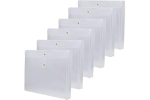 XINGXINRONG Poly-Schnur-Umschlag in Rechtliche Größe mit erweiterbarem Zwickel, transparentes Polyester, wiederverwendbare Aktenordner, Projektpapier, Dokumente, Organizer für Büro, Schule, Zuhause, 6 Stück
