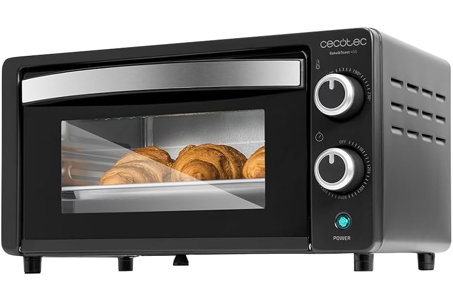 Cecotec Horno de sobremesa Bake&Toast 1090 Black, 10 L, 1000 W, Temporizador 60min, Temperatura regulable hasta 230ºC, bandej
