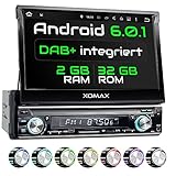 Single DIN (1 DIN) Standard Einbaugröße + Anschlüsse für Subwoofer, Rückfahrkamera & Lenkradfernbedienung + inklusive DAB- und GPS-Antenne