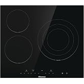 Hisense E6332BSCE &ndash; Radiant Ceramic Hob, Integratable, Width 59 cm | AlxWxFn 2x59x52 cm, 3 Fires, Black Glass, Large Zone 29