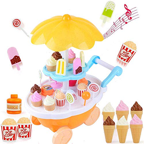 Meerveil ® - 39PCS Car Supermarket Toys Simulation Mini Trolley Ice Cream Candy Shop Pretend Play Set Toys For Children Miniature Food Vee Mall