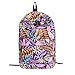 Produktbild Casual Canvas Schulrucksack,Spriteman Rucksack Mädchen im Teenageralter Schulrucksack Tasche Blätter Drucken Weiblich Studenten Taschen Schülertasche Leinentasche Reisetasche (Lila)
