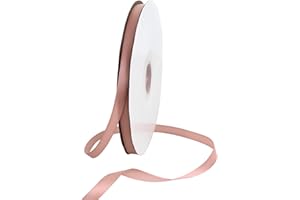 TONIFUL Rouleau de ruban de satin 1cm X 91M or rose fin et solide pour emballage cadeau, invitation, ballons de cheveux floraux, artisanat, couture, fête, mariage, décoration de Saint-Valentin