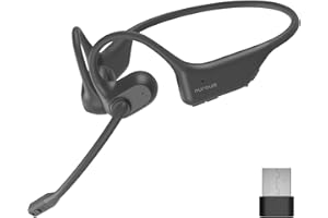 Nuroum OpenEar Pro 2 słuchawki z mikrofonem z redukcją szumów, słuchawki z otwartym uszem, Bluetooth 5.3 Dual Connection, bezprzewodowe słuchawki do pracy w biurze / domowym biurze / w podróży