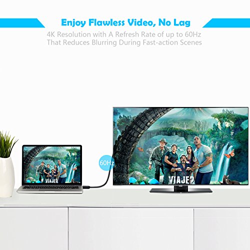 USB C auf HDMI Kabel (4K@60Hz), CHOETECH (6ft/1.8m) USB 3.1 Typ C (Thunderbolt 3 kompatibel) zu HDMI Kabel für MacBook pro 2017/2016, 2015/2016 MacBook, Samsung Galaxy S8/S8 Plus, ChromeBook Pixel und andere - 6