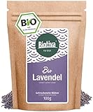 Biotiva Lavendelblüten Bio ganz 100g - blau - Beste Bio-Qualität - Lavendel-Tee - abgefüllt und kontrolliert in Deutschland (DE-ÖKO-005)