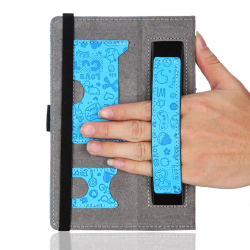 MoKo PU Leder Ständer Hülle Schutzhülle Tasche Ledertasche Schale Smart Case für Amazon All New Kindle Fire HD 7 Zoll 2013 Gen Tablet,Cutie Charme Blau (Nicht für Fire HD 7 2012/Fire HDX 7 2013) - 7