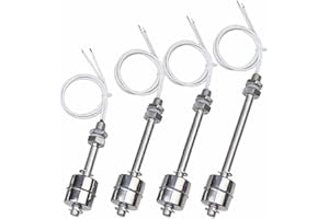 SAGASAVE 4 Pcs Liquid Level Sensor, 100mm 150mm 200mm 250mm Vertical Stainless Steel Liquid Level Sensor Horizontal Float Switch