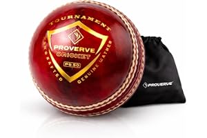 Premium Leather Ball for Cricket Hand-Stitched Four-Piece Water-Resistant, Durable & Swing-Optimized Excellent Bounce with Strong Seam Professional Tournament Ball (Red, Pack of 1)
