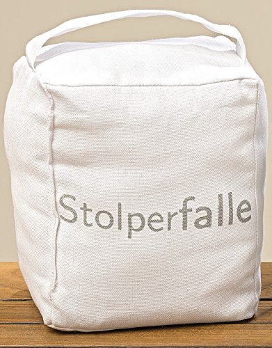 Türstopper "Stolperfalle" 20 x 16 x 12 cm weiß Türsack