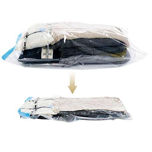 VonHaus 6er-Pack platzsparende Vakuum-Kleiderbeutel Vakuumbeutel 50 x 85 cm - 4