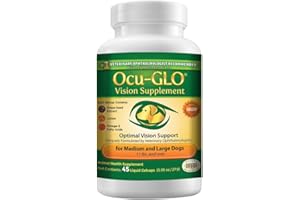 Ocu-Glo Nahrungsergänzungsmittel für Hunde und ihre Augen Kapseln für die Augenpflege mit Traubenkernextrakt, Lutein, Omega-3 Fettsäure, Vitaminen | Ergänzungsfutter gegen Augenprobleme