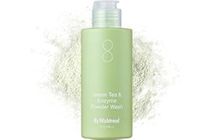 ‎BY WISHTREND BY WISHTREND Grüntee- und Enzympulver-Gesichtswaschmittel, All-in-One, feuchtigkeitsspendender täglicher Gesichtsreiniger und sanftes Peeling für Poren und Mitesser (3,88 Unzen (1er-Pack))
