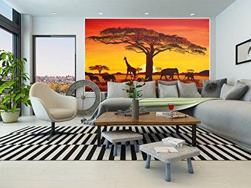 GREAT ART Sonnenuntergang in Afrika Wanddekoration – Wandbild Savanne Motiv XXL Poster (140 x 100 cm) - 8
