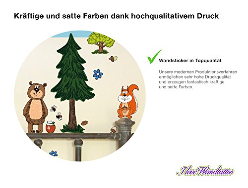 I-love-Wandtattoo WAS-10006 Wandsticker Kinderzimmer „Waldtiere“ Sticker Aufkleber Wandtattoo Wandaufkleber - 3