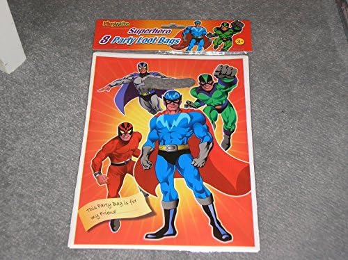 Super Hero Party Loot Bags set of 8