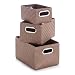 Produktbild Zeller 14091 Korb-Set mit Chromgriffen, 3-teilig, 36 x 25 x 20, 29 x 21 x 16, 25 x 16 x 12 cm, mocca