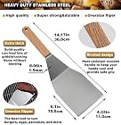 ROMANTICIST 8Pcs Grillspachtel Plancha Kit Edelstahl Grillbesteck – Schwerer Edelstahl Profi Grill-Spachtel – Bild 3