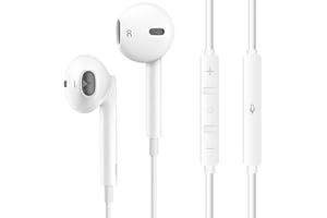KOGWJTE Auriculares para iPhone con auriculares de cable estereofónico de alta fidelidad, auriculares insonorizados de control de volumen compatibles con iPhone 14 Pro Max/13/12/Mini/11/SE/XS Max/X/XR/8 Plus