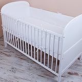 Bettumrandung Nest Kopfschutz Nestchen 420x30cm, 360x30cm, 180x30 cm Bettnestchen Baby Kantenschutz Bettausstattung Einfarbig- weiß