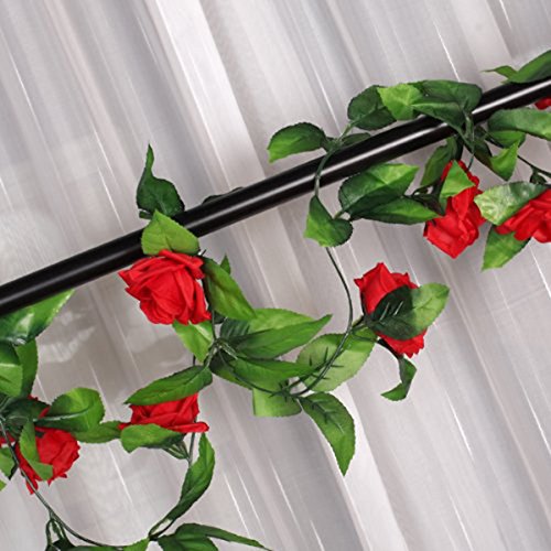 ULTNICE 2 Stück Seide Rosen-Girlande Deko Blumengirlande Kunstpflanze Kunstblume Girlande - 4