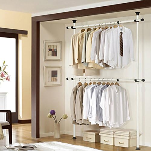 UIRIHUA The Clothes Rack/Hanger/Bedroom/Landing Racks///Single Rod Lifting Telescopic Folding,Both Of The Two Cross Section Of Widening,Large