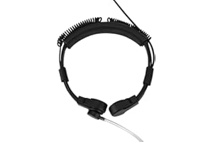 Topiky Gorge Mic Headphone, 3.5mm PTT Gorge Mic écouteur Anti-rayonnement Casque d'écoute de Tube Acoustique dissimulé pour téléphone Mobile/Taille Ajustable