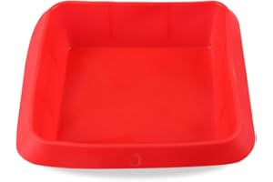 Belmalia Bandeja para Hornear | Molde para Lasaña | Cacerola de Silicona | Antiadherente | 20 x 20 | Rojo