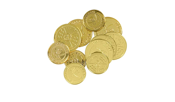 Amakando Munz Schatz Fur Kinder Zum Spielen 12 Stuck In Gold Goldtaler Spielgeld Fur Jungen Madchen Geeignet Zu Kinder Geburtstagsfeier Schatzsuche Amazon De Spielzeug