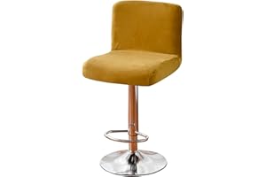 GUYIRT Bar Stool Cover Velvet, 2 4 6 Pieces Swivel Bar Stools Slipcovers, Washable Slipcover for Short Back Stool Chairs-yellow-Set of 4