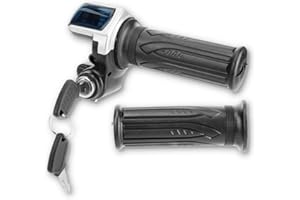 KIMISS Acelerador Media Rotación 36V con LED y Llave, para Bicicletas/Scooters Eléctricos, Grip Ergonómico, Indicador de Potencia