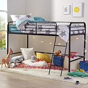 AmazonBasics Metal Twin Loft Bed, Easy Assembly, Black