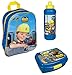 Produktbild 3D Rucksack Set Bob der Baumeister 3tlg. mit Brotdose und Trinkflasche z.B. für den Kindergarten / Krippe Bagger BODP7622